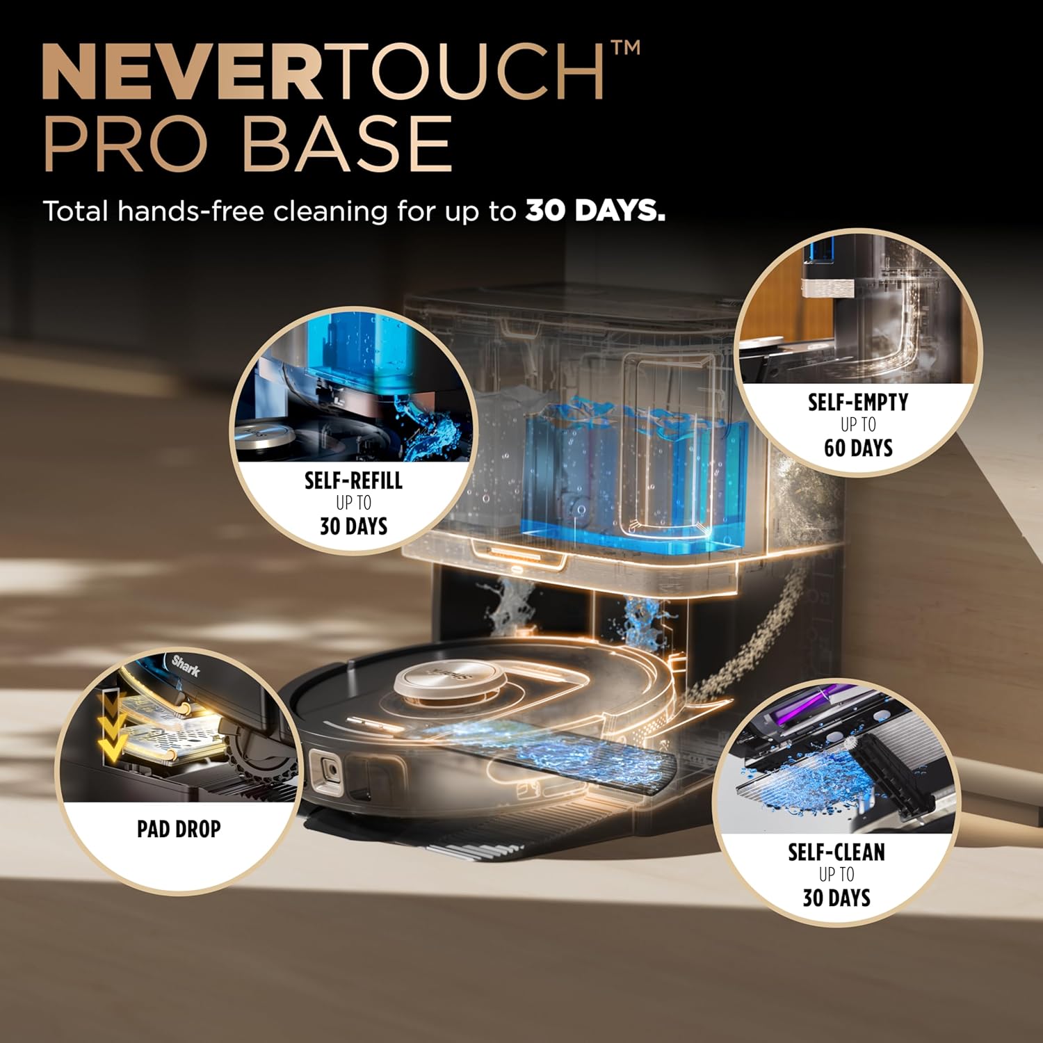 Detalle 2 de Shark RV2820ZECA PowerDetect NeverTouch Pro Robot Vacuum and Mop with 360° LiDAR