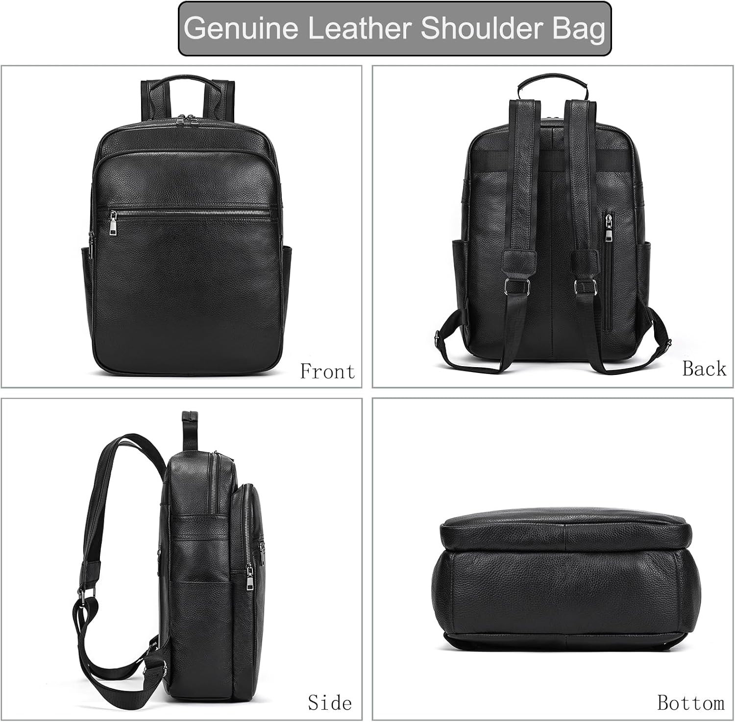 Detalle de LUUFAN Genuine Leather Laptop Backpack