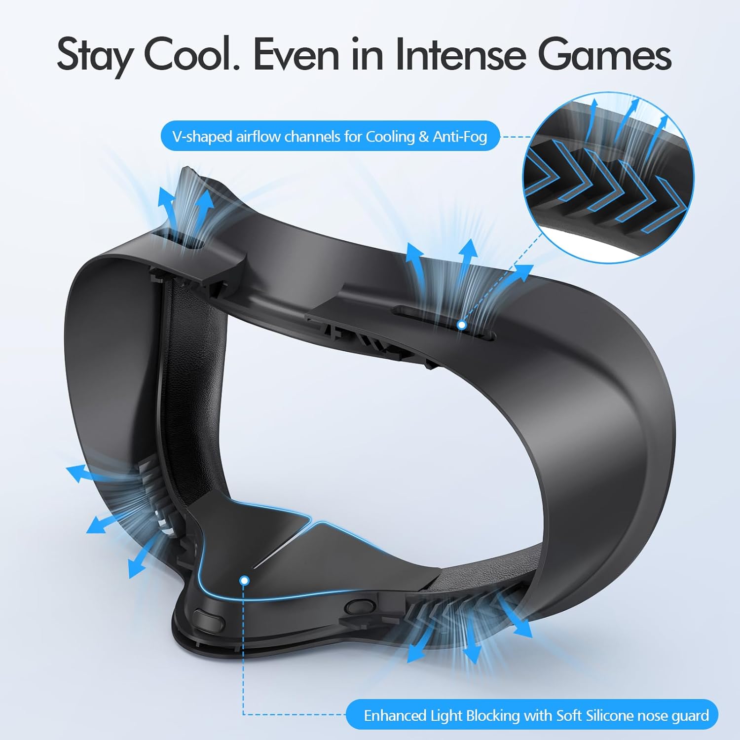 Detalle de Face Pad for Meta Quest 3S Facial Interface — Comfort, Ventilation, and Easy Accessory Swap