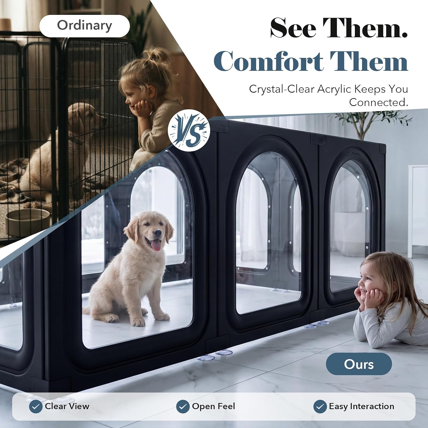 Detalle de Acrylic Dog Playpen, 8 Panels