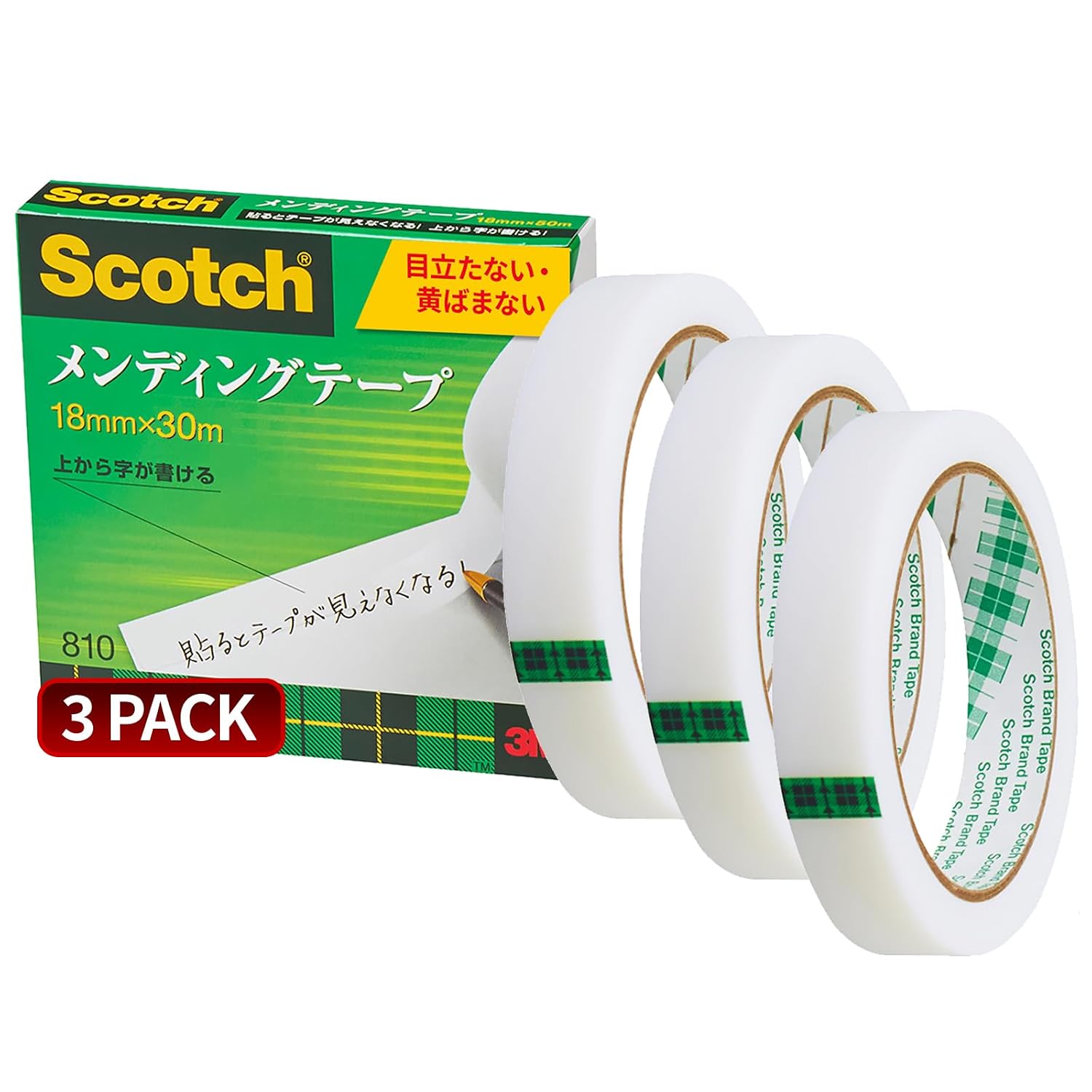 Detalle de 3M スコッチ 810-3-18-SIOC メンディングテープ 大巻 18mm×30m 3巻パック