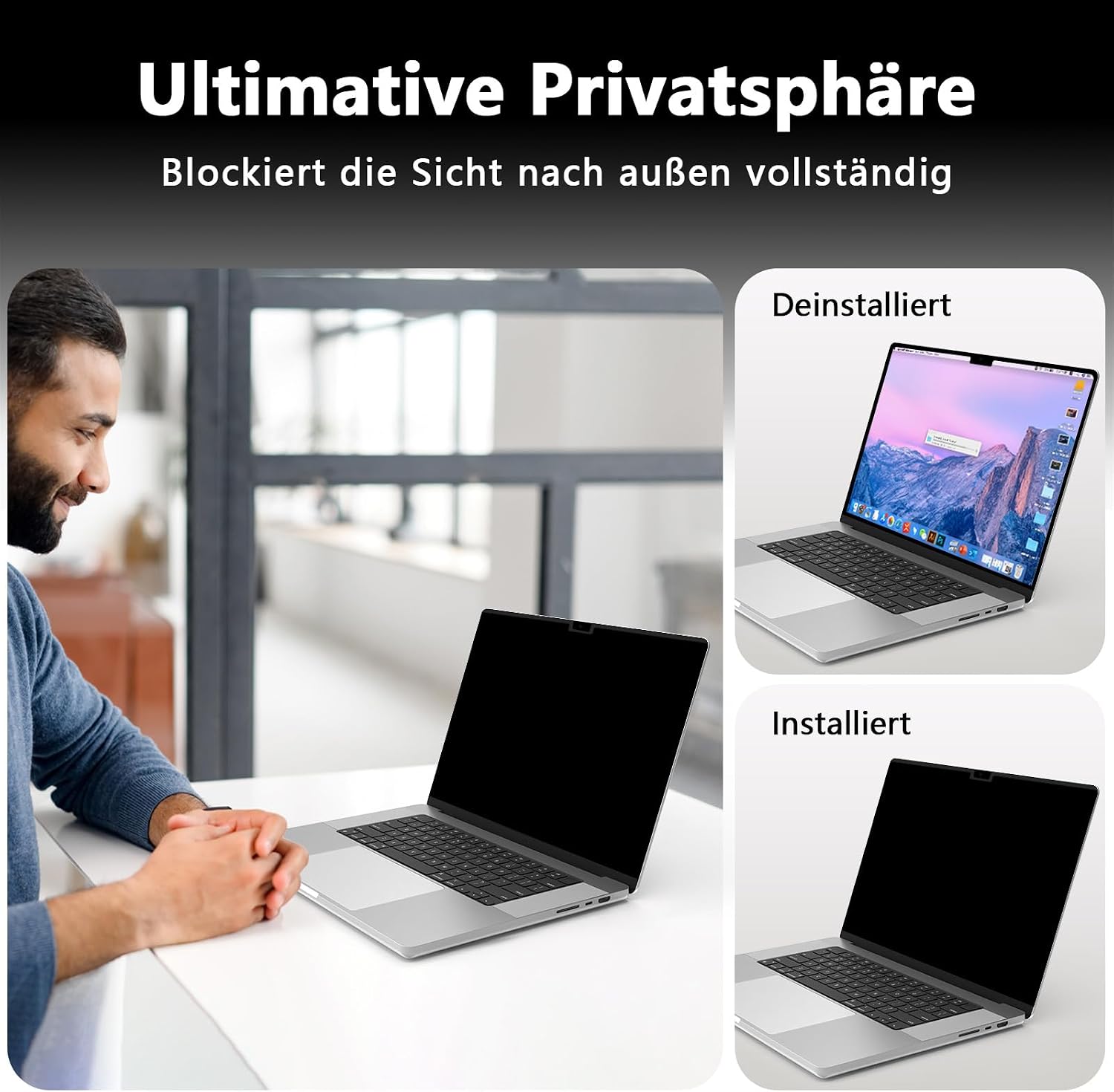 Thumbnail 4 de LUSA DESIGN 360° Blickschutzfolie MacBook 14 Zoll