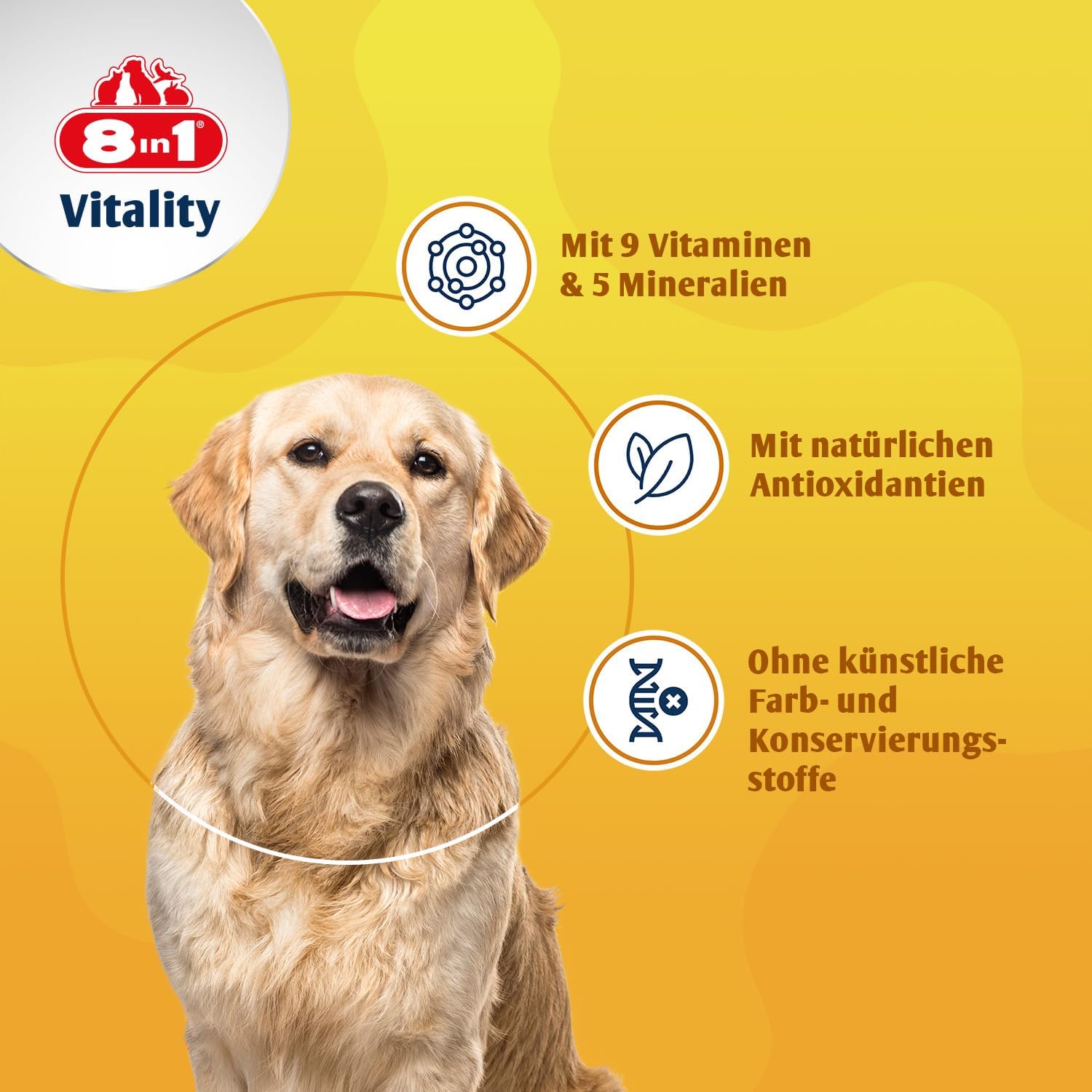 Detalle de 8in1 Multivitamin Tabletten Adult – Ergänzung für erwachsene Hunde, 70 Tabletten