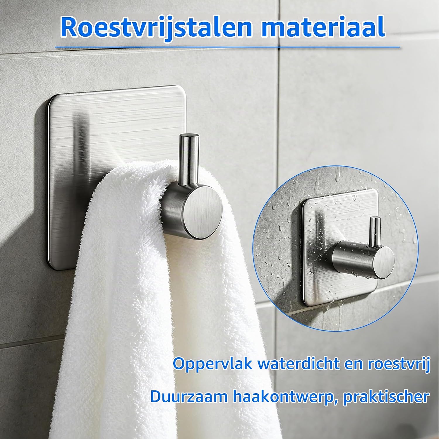Thumbnail 6 de AITODOS TA UK-GG-04 zelfklevende haken, RVS, zilver, draagvermogen 5 kg