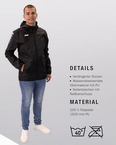 Detalle de JAKO Kinder Allwetterjacke Team 2.0, schwarz, Größe 164