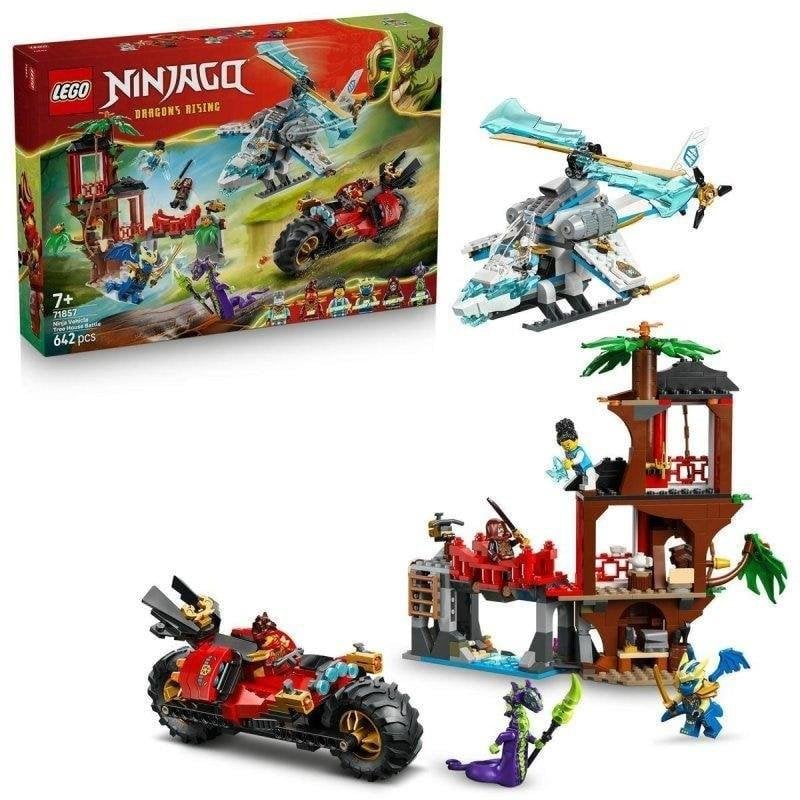 Detalle de LEGO Ninjago 71857 Batalla de Vehículos Ninja: Casa del Árbol de 3 plantas (642 piezas)