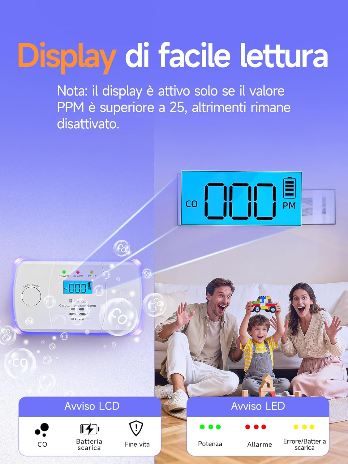 Thumbnail 2 de Heiman HM-722ESY Rilevatore di Monossido di Carbonio con Display LCD: affidabile protezione fino a 10 anni