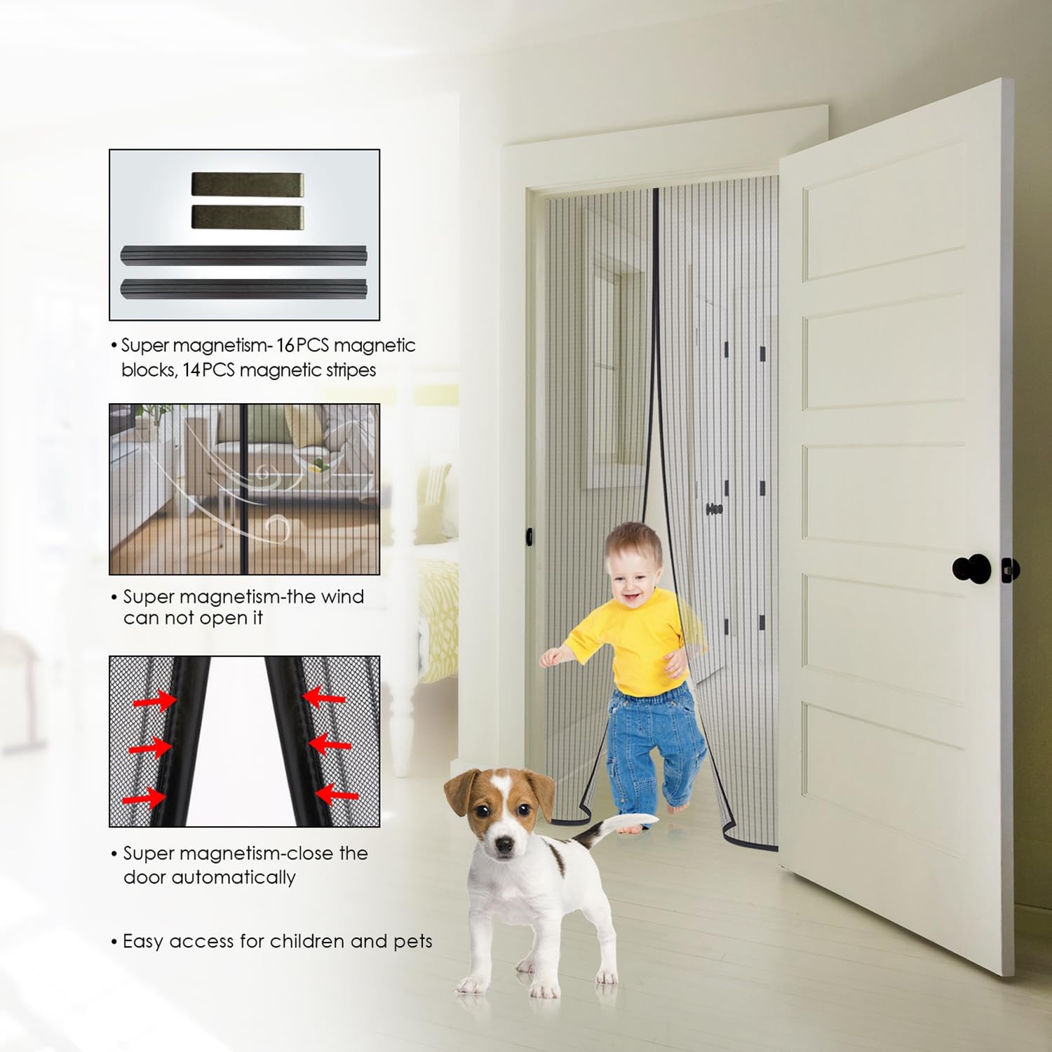 Thumbnail 3 de MYCARBON Zanzariera Magnetica 130x240 cm – Zanzariera Porta Finestra a Calamita