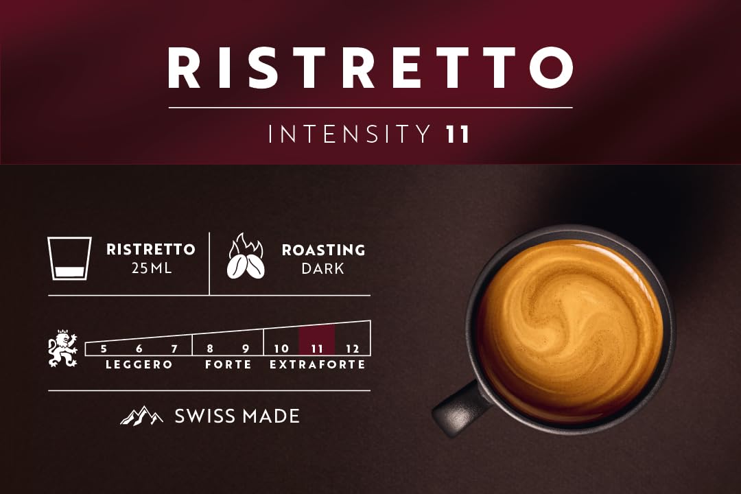 Detalle de Café Royal Ristretto – Nespresso-kompatible Kaffeekapseln, 100% Arabica, Intensität 11/12, Rainforest Alliance, 100 Kapseln