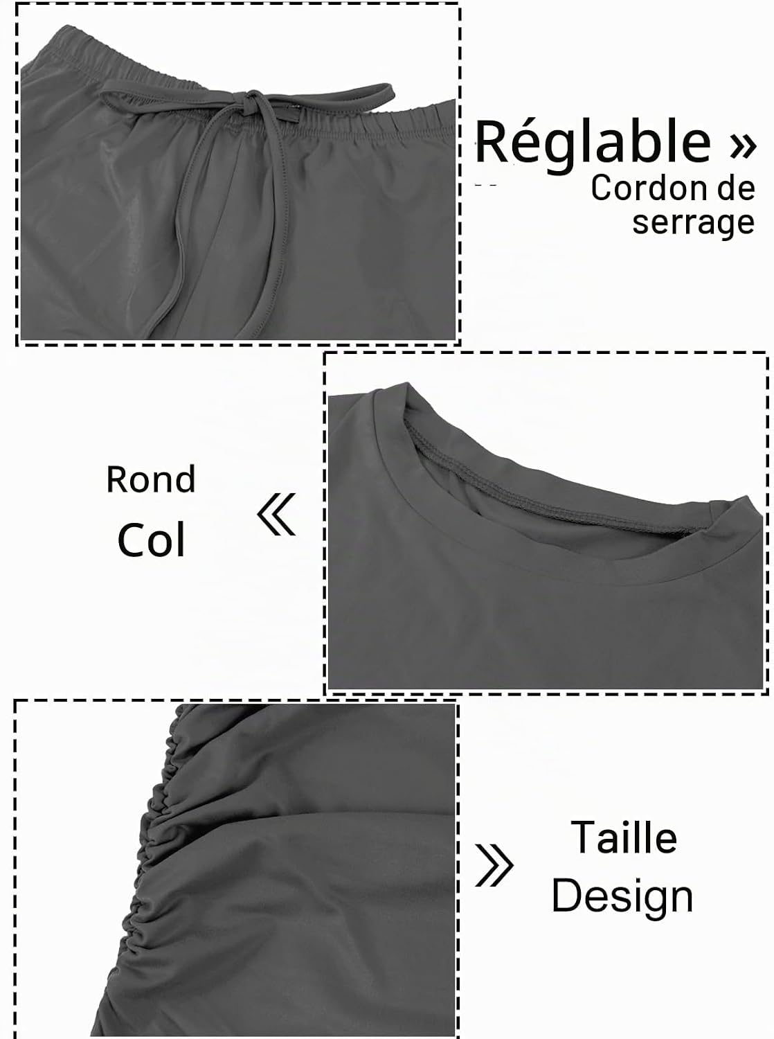 Detalle de crazy bean joggingpak voor dames, 2-delig met hoge taille, trekkoord en wijde pijpen