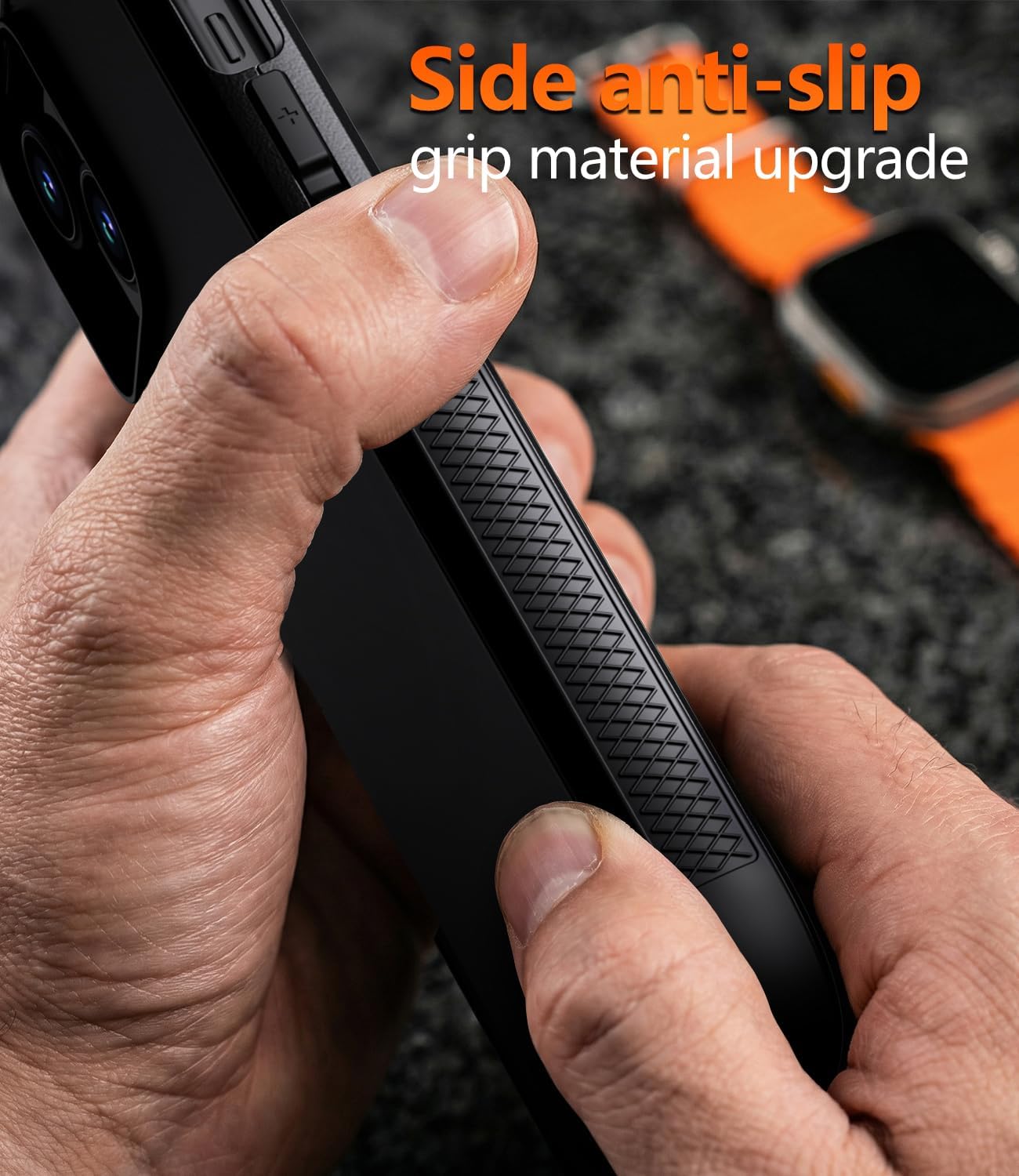 Detalle de Guirble CK-XM Heavy-Duty iPhone 13 Case, Black, MagSafe-Compatible