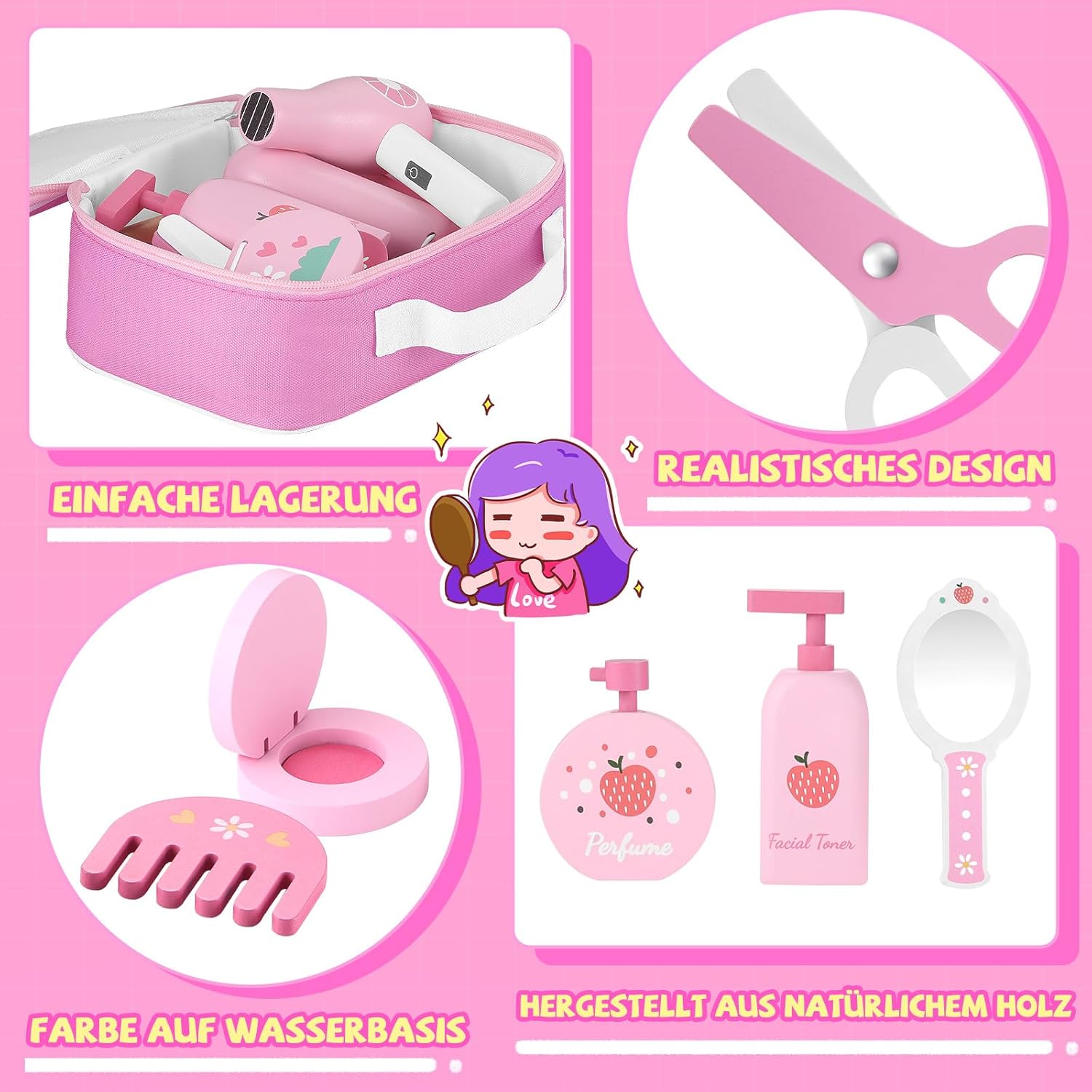 Detalle 2 de GAGAKU Holz Kinderschminke Set 16-teilig