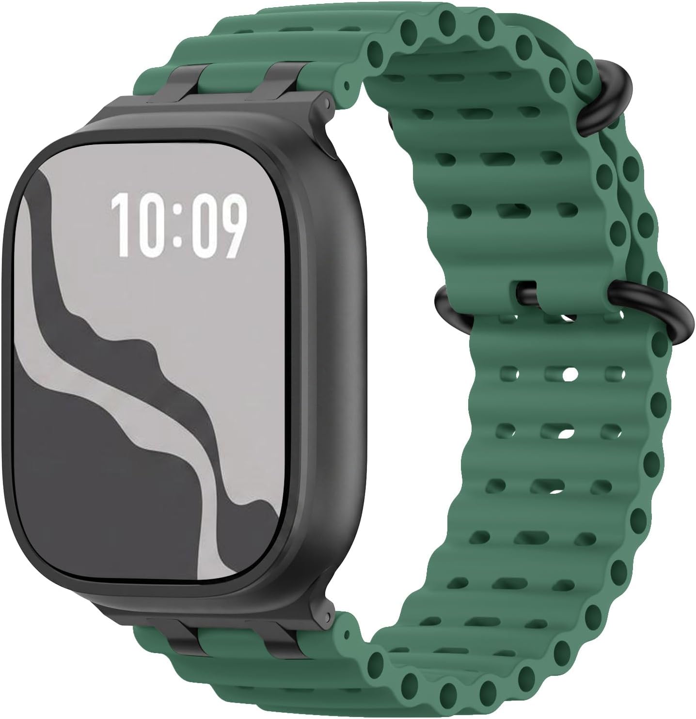 Detalle de Astorgos Ocean Band for Apple Watch Ultra and SE – Breathable Silicone Strap with Stainless Steel Connectors