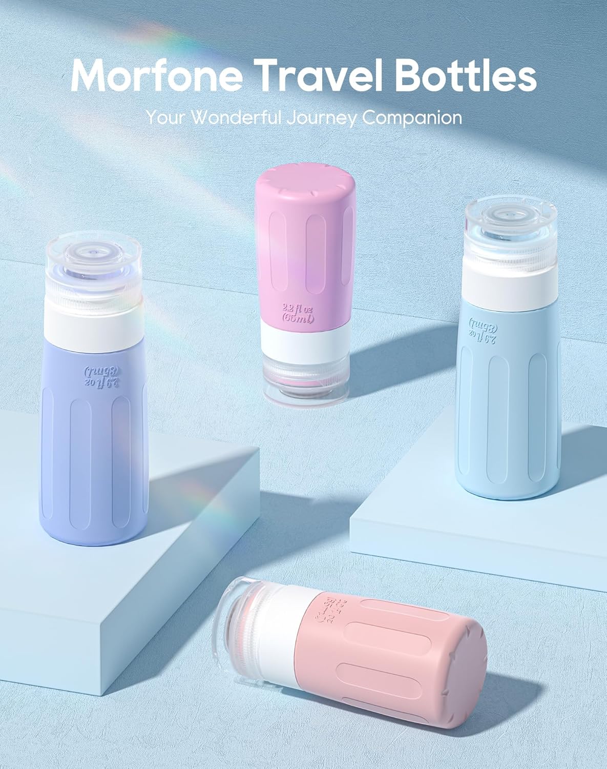 Detalle de Morfone 16 Pack Travel Bottles Set (TSA Approved, Leak Proof Silicone) for Toiletries