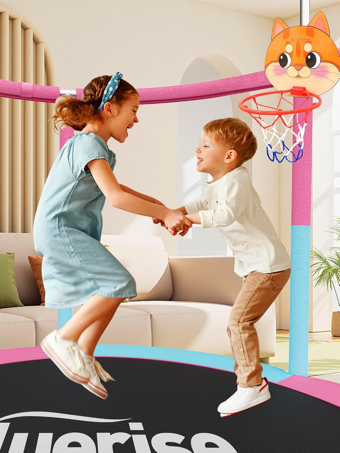 Detalle 2 de BLUERISE 55in Toddler Trampoline with Hoop