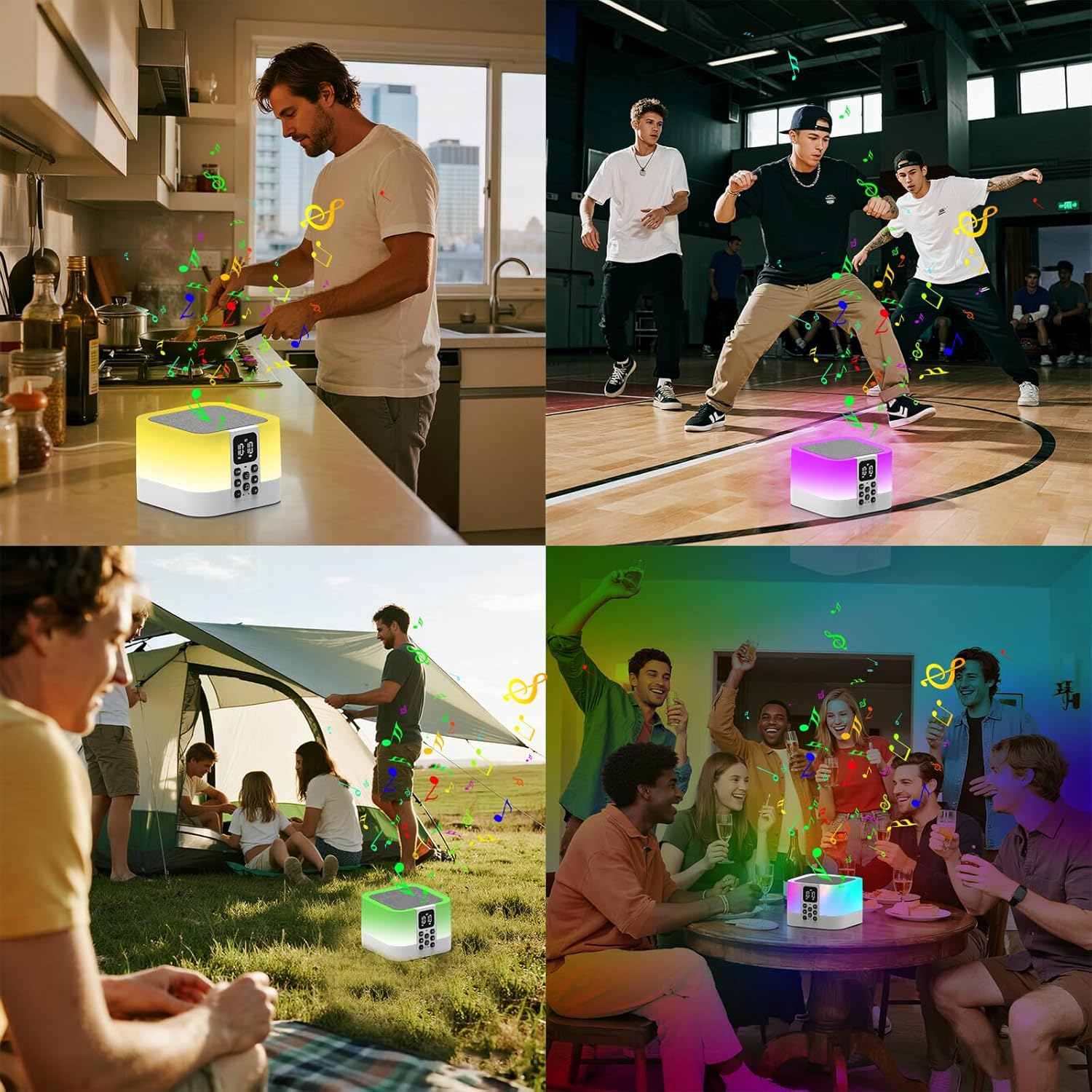 Thumbnail 6 de AUYLE Bluetooth-Lautsprecher mit Nachttischlampe