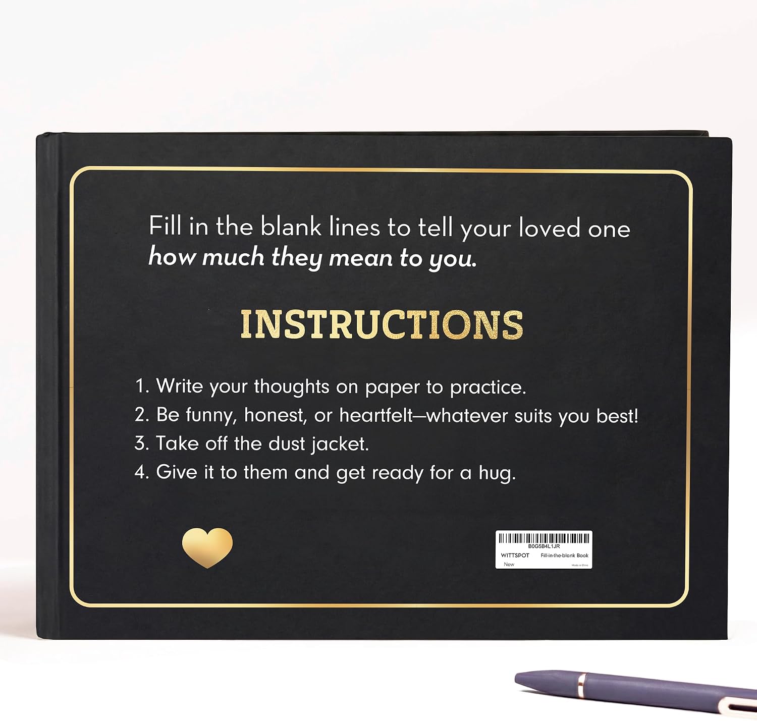 Thumbnail 2 de WITTSPOT What I Love About You Fill-in-the-Blank Book, 112 Pages, 50 Prompts