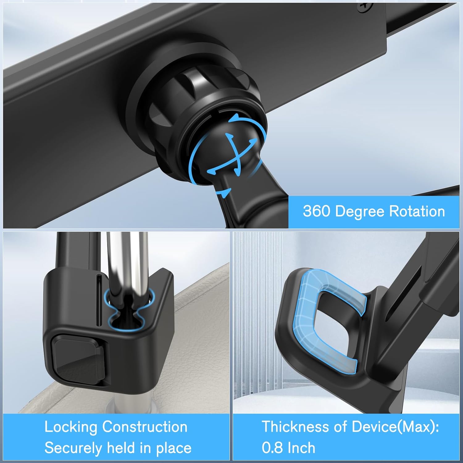 Thumbnail 5 de FINTIE Tablet Halterung Auto (Universal) – 360° drehbar für Geräte 6–13 Zoll