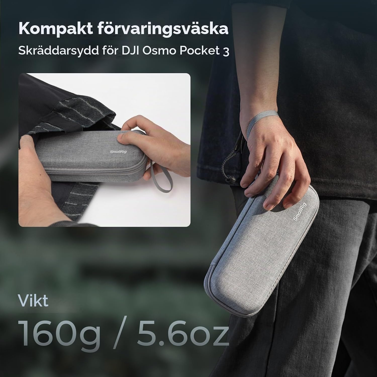 Thumbnail 1 de SMALLRIG 5118 hårt fodral för DJI Osmo Pocket 3 med handledsrem