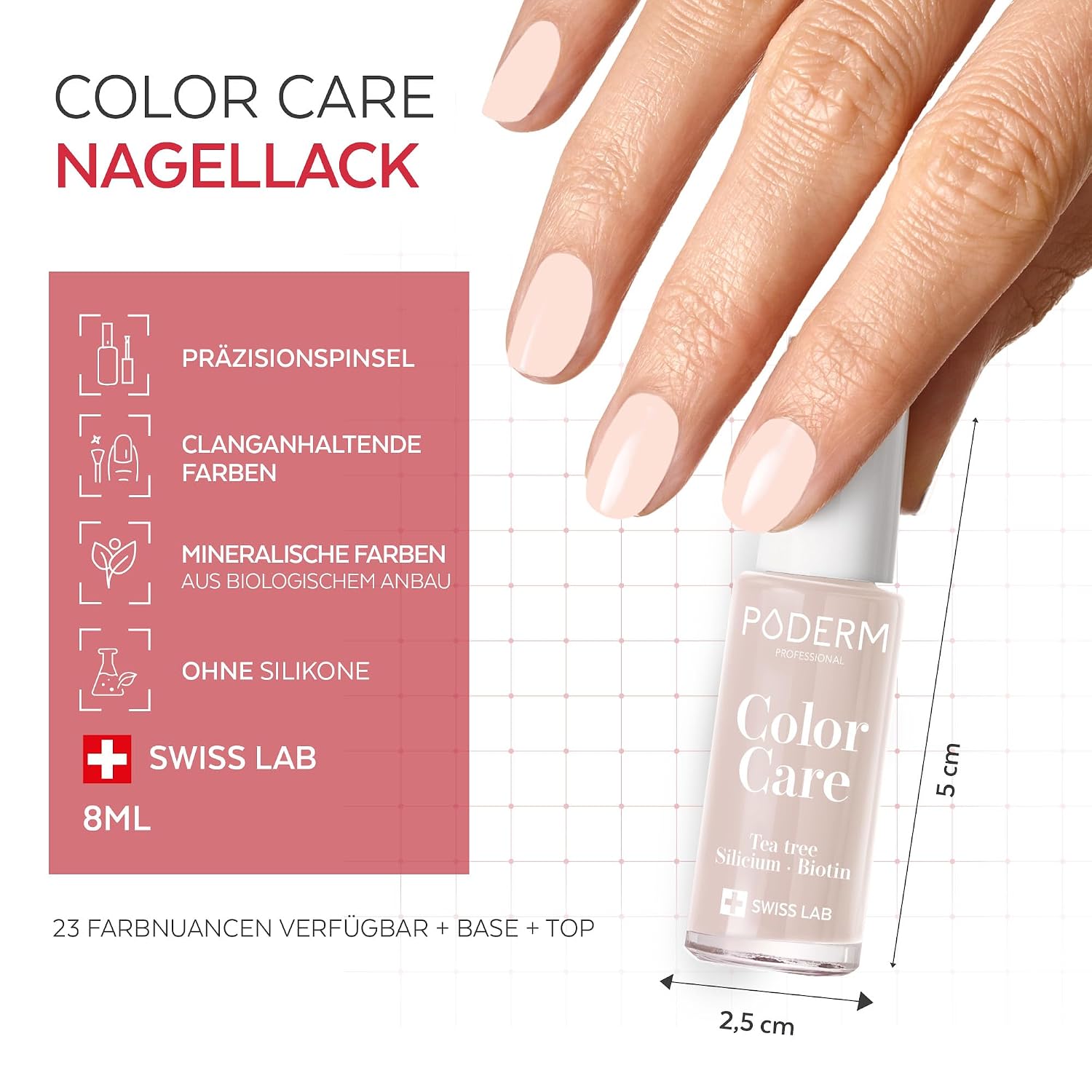 Thumbnail 4 de PODERM TeeBaum Nagellack Color Care Zartrosa