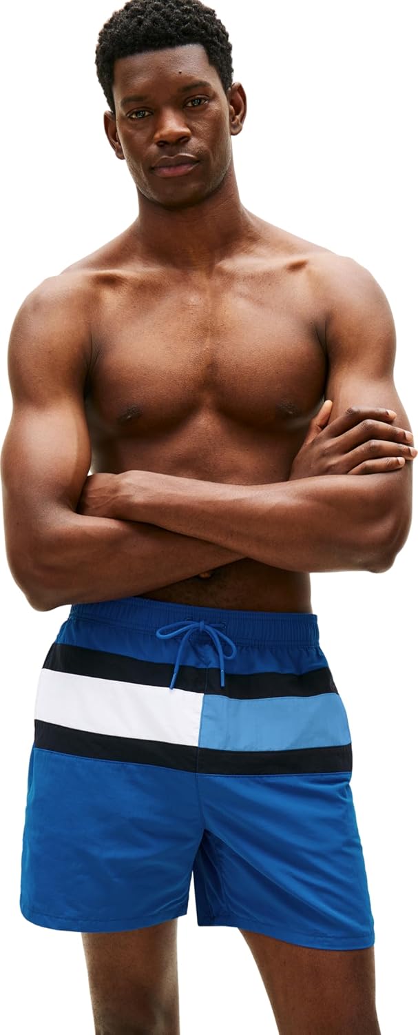 Detalle de Tommy Hilfiger Men’s Long Drawstring Swim Shorts