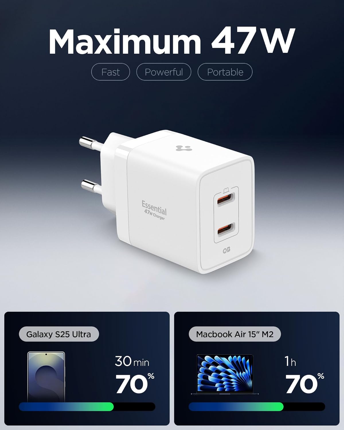 Thumbnail 1 de Spigen ArcStation 47W USB-C Gan Charger para iPhone y MacBook ⚡