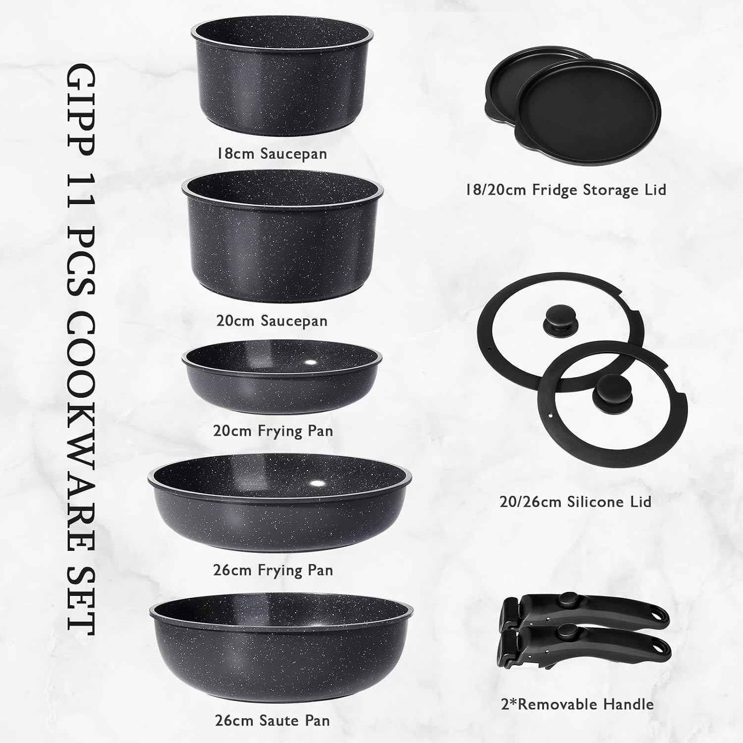 Thumbnail 1 de GiPP 11-piece nonstick cookware set