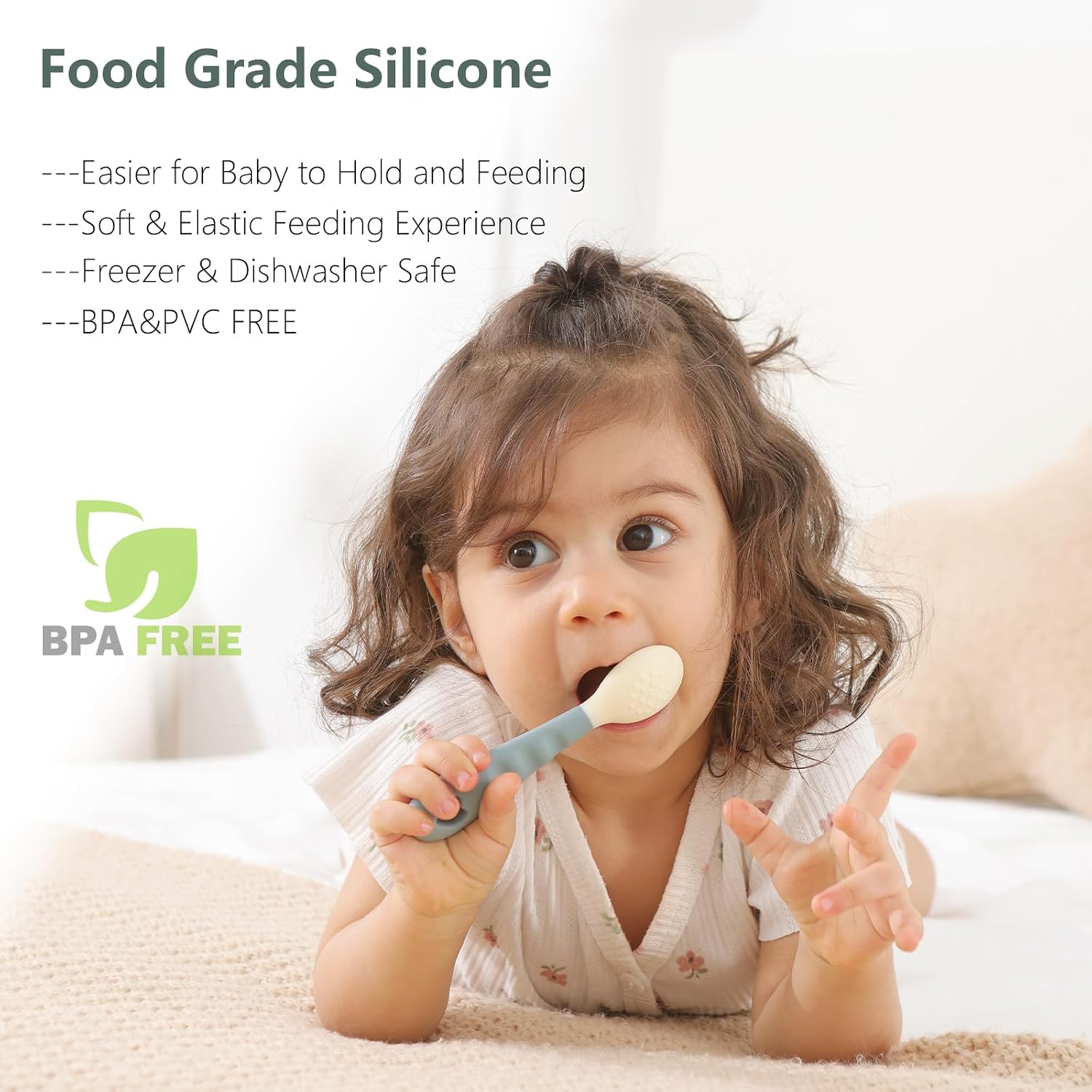 Thumbnail 2 de Seposeve KPSBS01 Silicone Baby Spoons, 4-Pack, Soft BLW Design