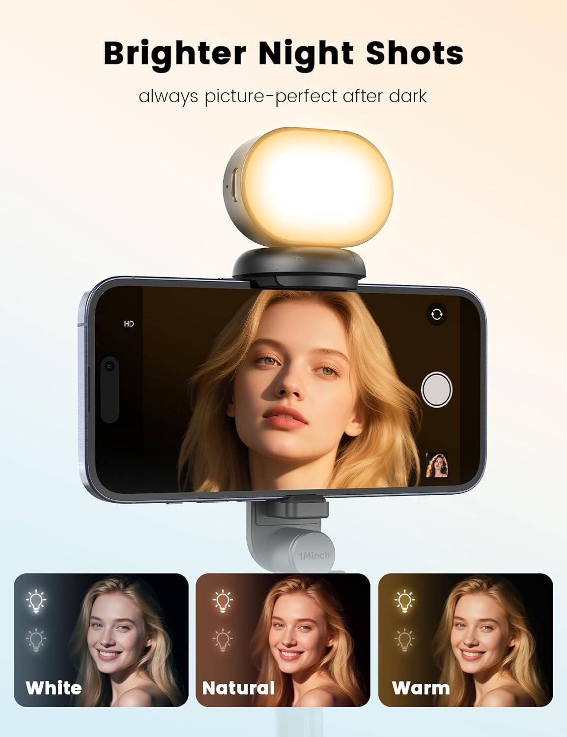 Detalle 2 de ANXRE NT99 67.7" Selfie Stick Tripod with Light: All-in-One Travel Filming Kit