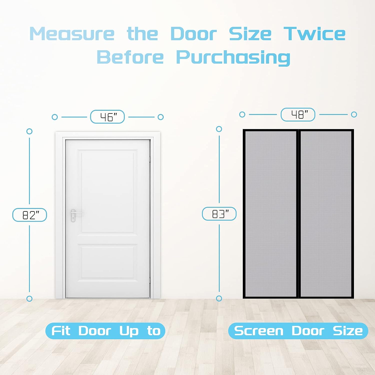 Detalle de TheFitLife Magnetic Fly Screen for Doors – 122x210cm, 100% Fibreglass Mesh with Magnetic Snap Shut
