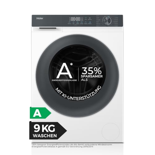 Detalle de Haier HW90-BP14637T G3 Frontlader-Waschmaschine, 9 kg, KI-Automatik