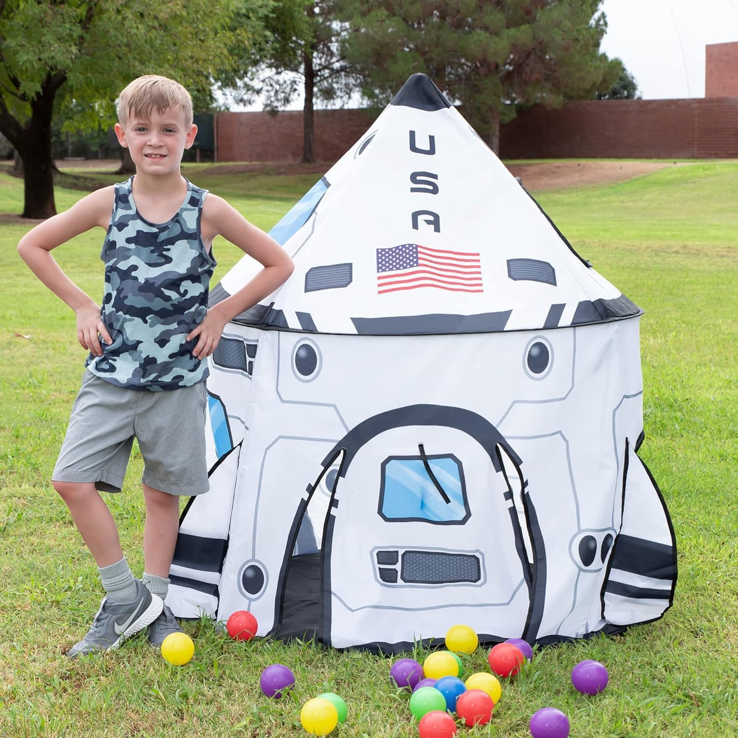 Thumbnail 6 de JOYIN Kids Play Tent Rocket Ship Pop-Up Play Tent for children (indoor & outdoor)