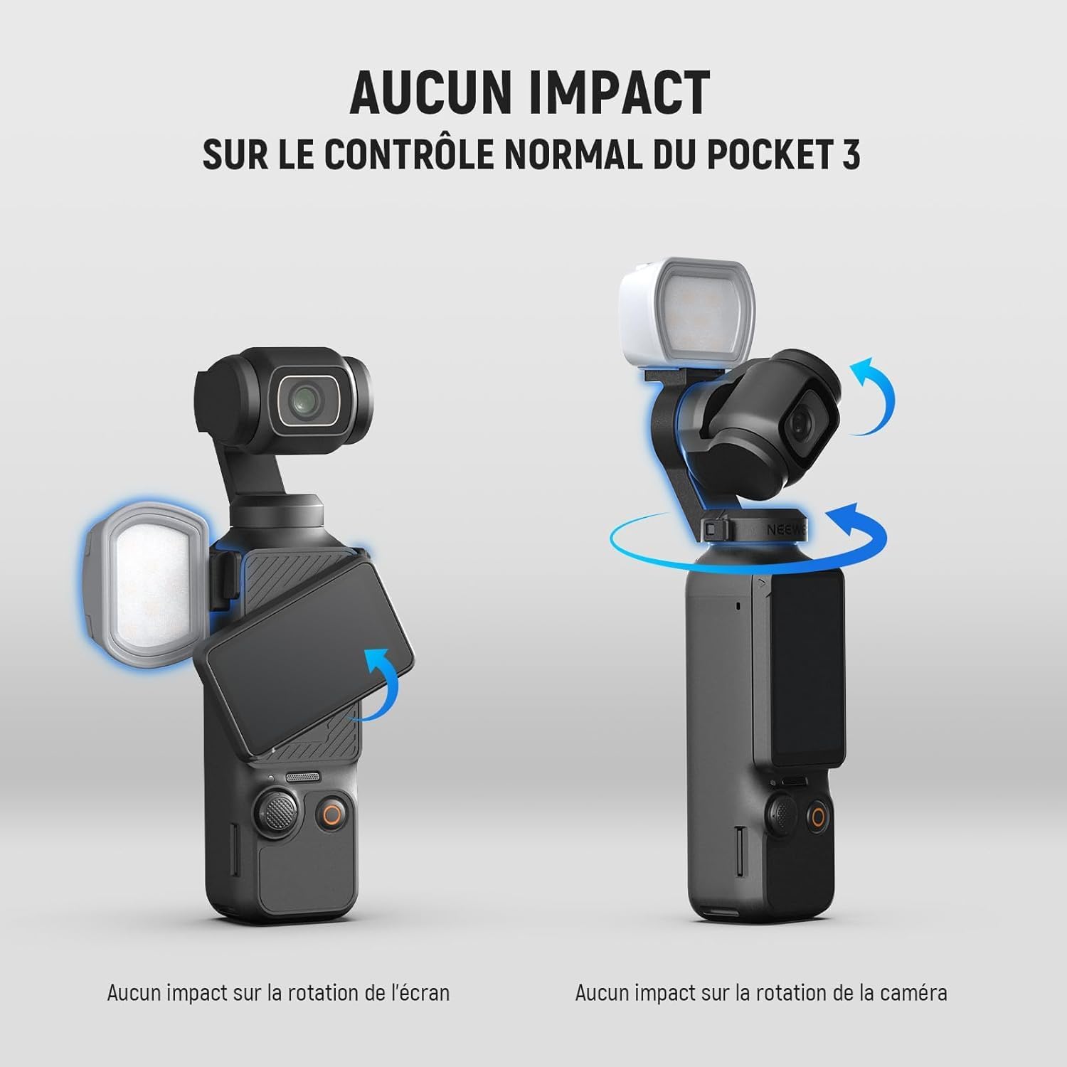 Thumbnail 6 de NEEWER Basics M21 Lampe supplémentaire magnétique LED pour DJI Osmo Pocket 3 (USB‑C rechargeable, 1,3 W)