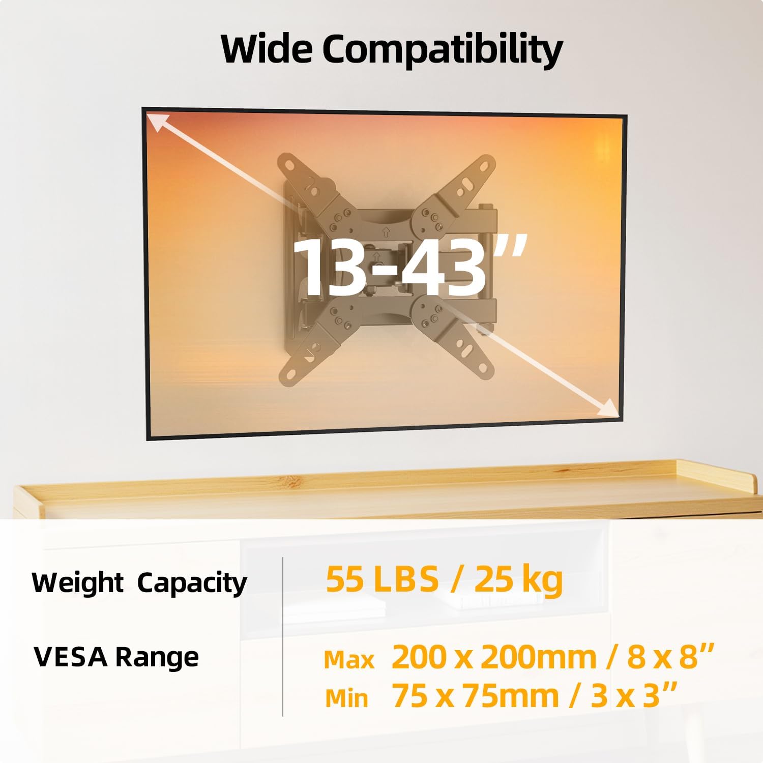 Thumbnail 5 de IWORKBOARD TV Wall Mount 77 lb, Articulating