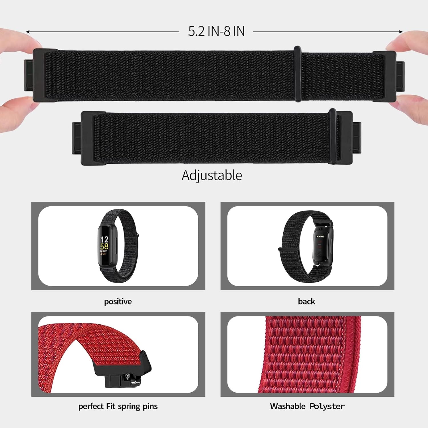 Detalle 2 de Ecogbd Nylon Replacement Strap for Fitbit Inspire