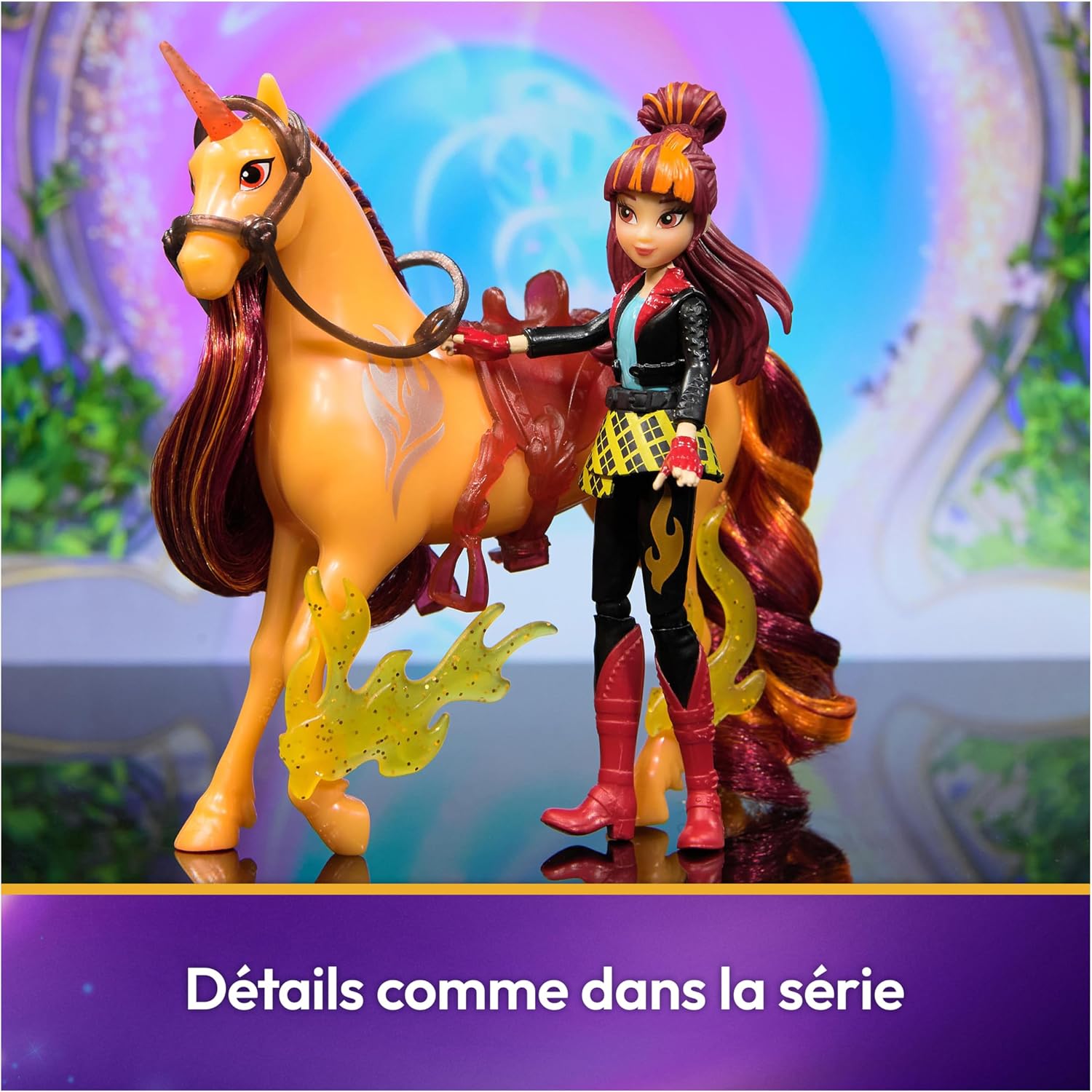 Detalle 2 de Unicorn Academy – L’école des licornes : Licorne Cinder + Poupée Valentina (avec accessoires)