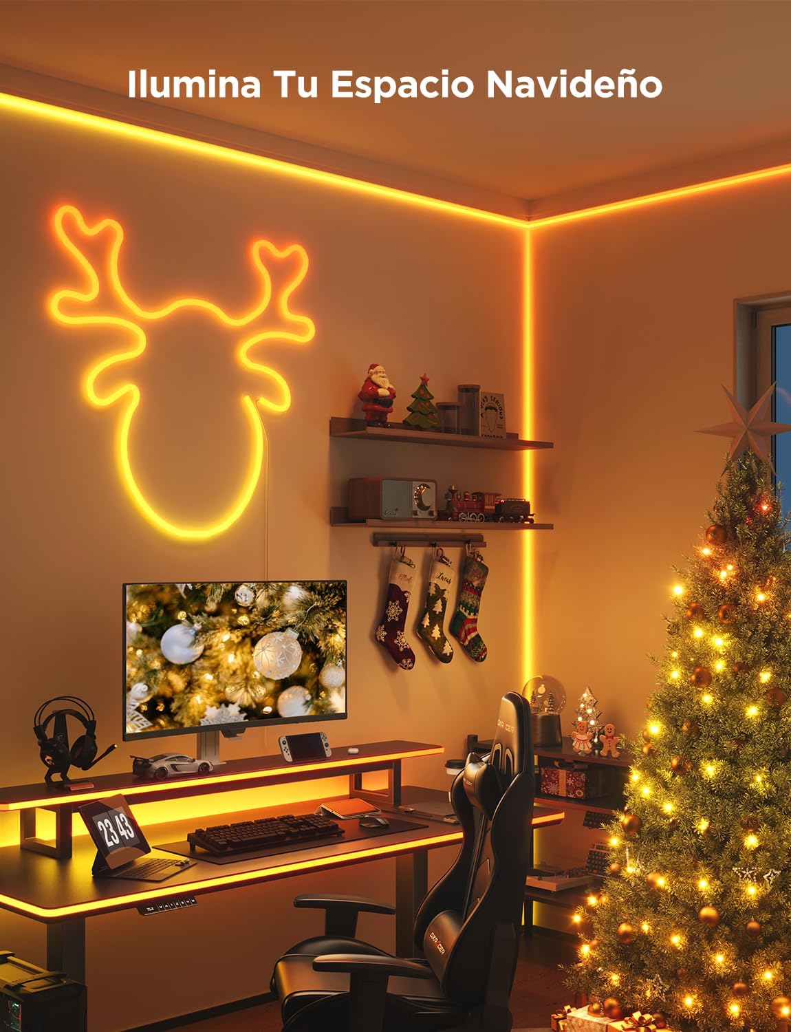 Detalle 2 de Govee Tira LED Neon 3m RGBIC para Gaming con Razer Chroma