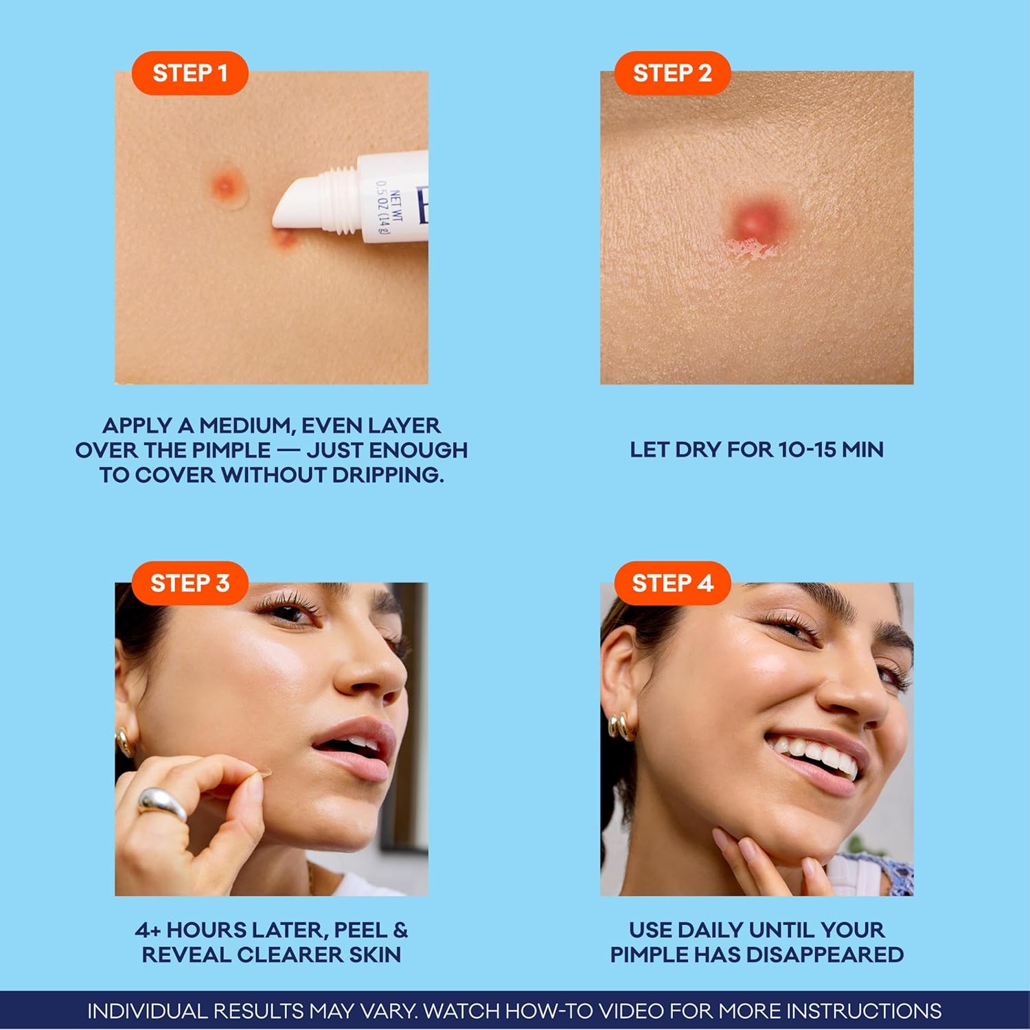 Detalle de Bioré Paint & Peel Liquid Pimple Patch with 1% Salicylic Acid (Up to 100 Uses), .5 Oz