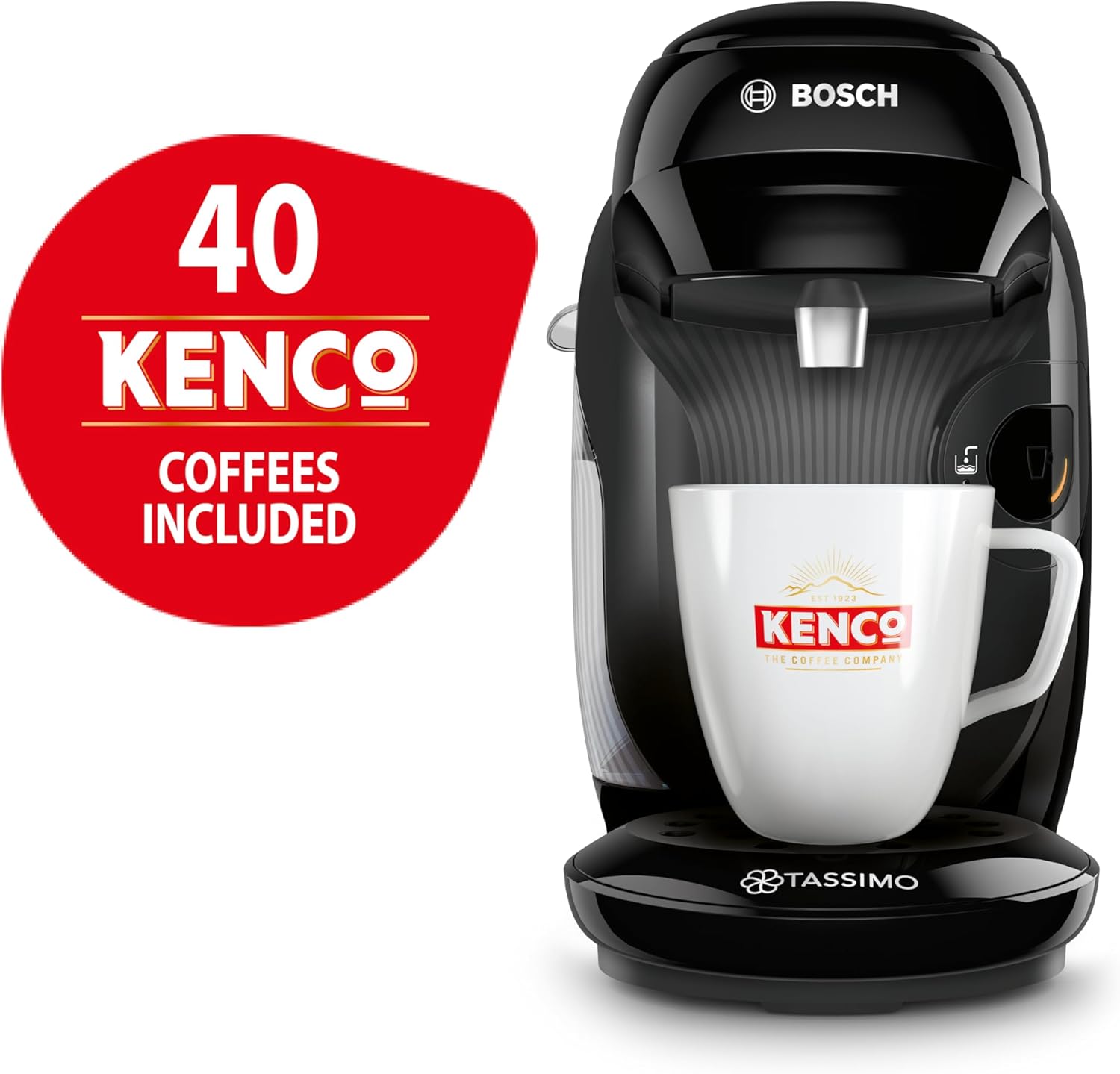 Thumbnail 1 de Tassimo by Bosch Style Friendly Pod Coffee Machine Bundle (TAS112EGBC) with 40 Kenco Drinks – Black