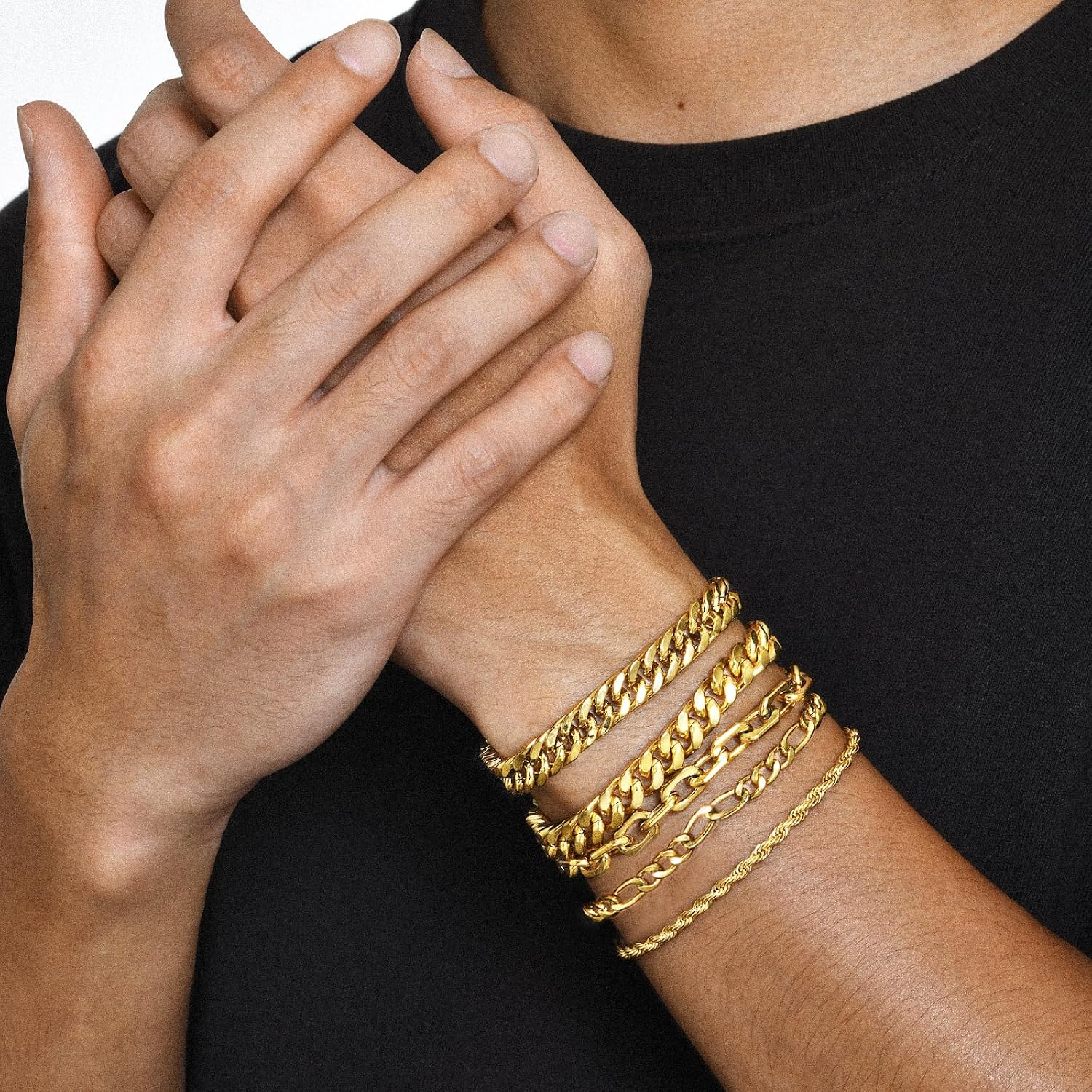 Detalle 2 de Armband Herren Silber Edelstahl 5 Stücke 19 cm