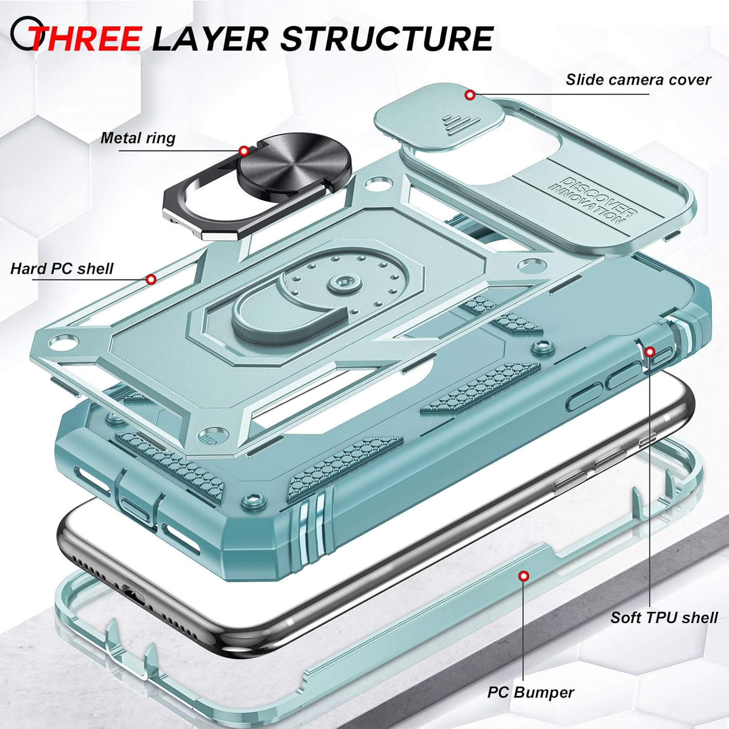 Thumbnail 2 de LeYi for iPhone 11 Case with Slide Camera Cover and 2 Tempered Glass Screen Protectors