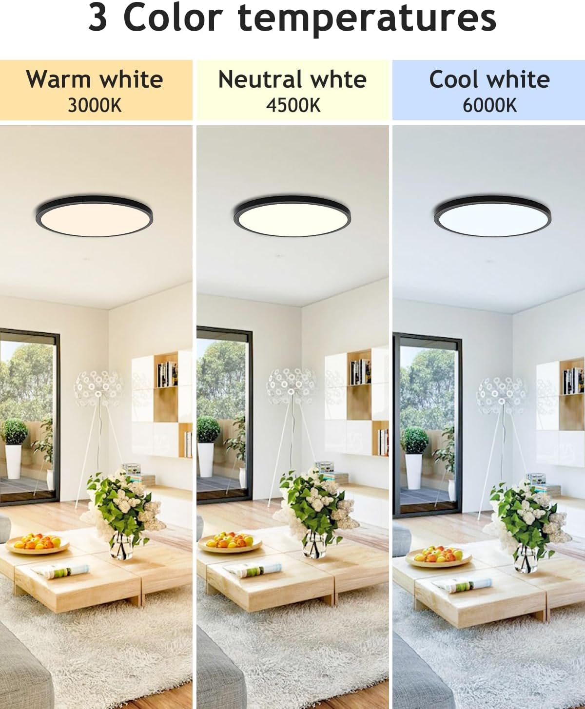 Detalle de Hepside Flush-Mount LED Ceiling Light, 12-Inch