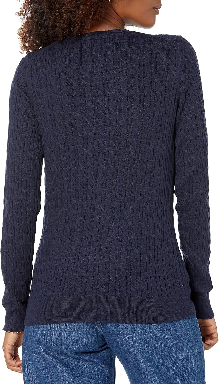 Thumbnail 1 de Amazon Essentials Damen Leichter Langarm-Pullover mit Rundhalsausschnitt und Zopfmuster – Übergröße