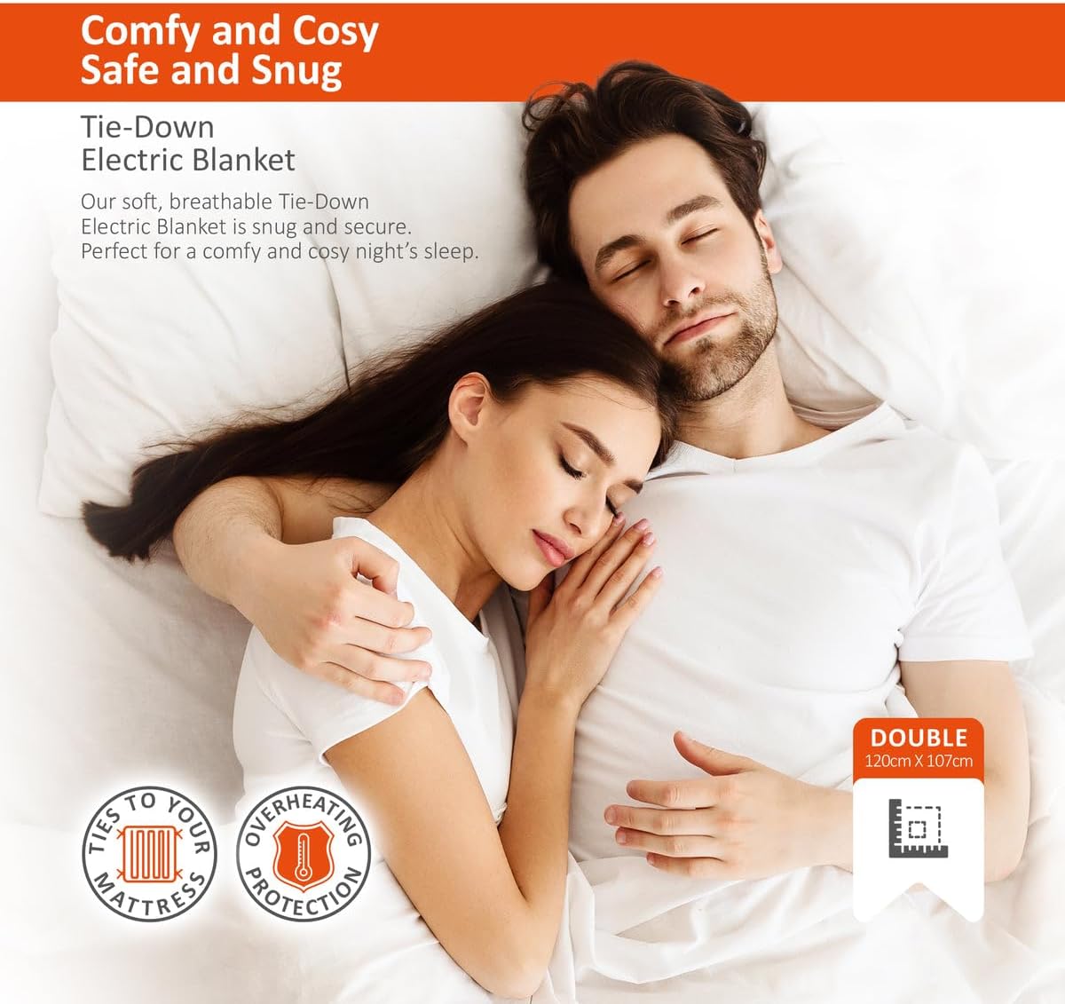 Thumbnail 1 de Warmer Wärmer Electric Blanket Double Size Underblanket with 3 Heat Settings (Tie-Down)