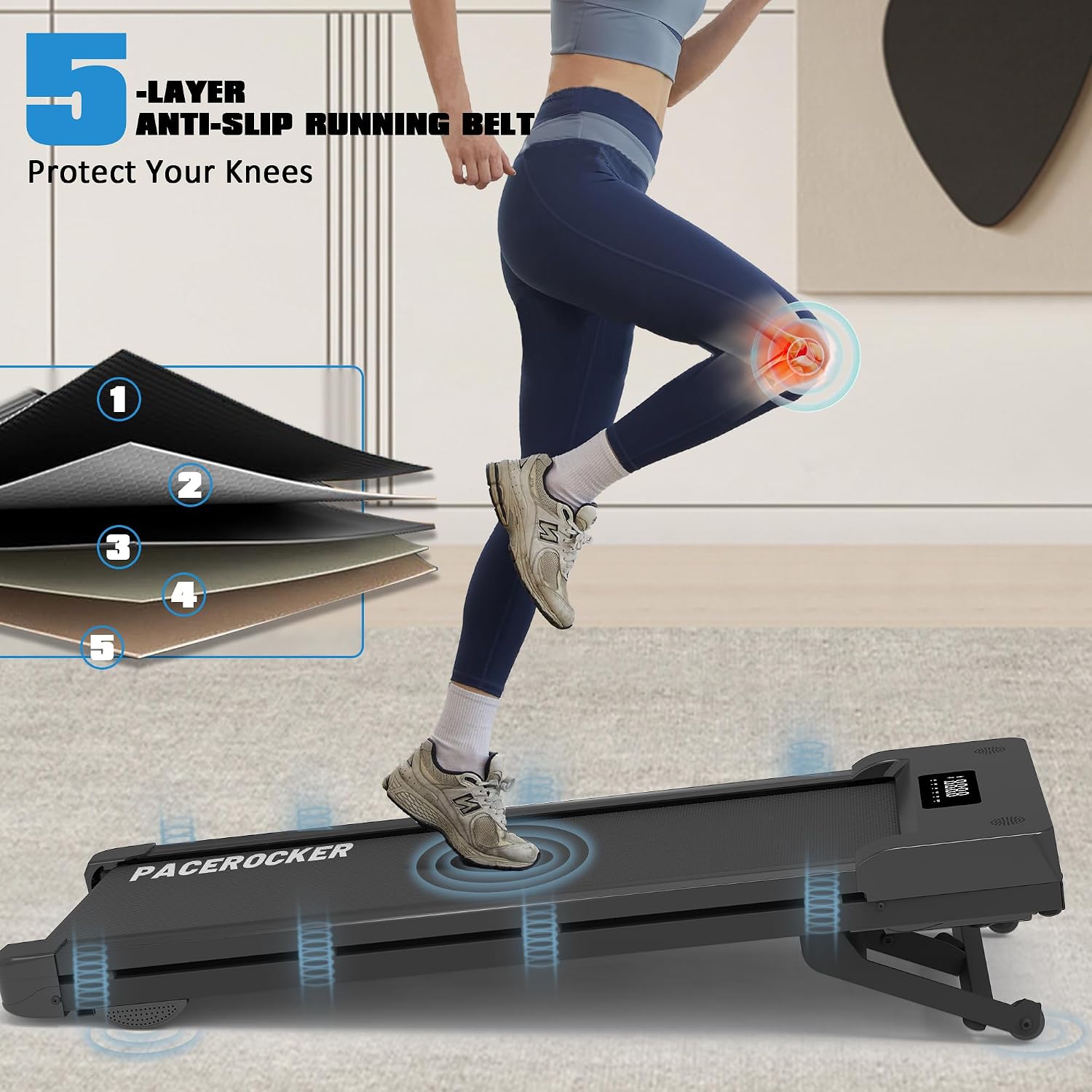 Thumbnail 6 de PACEROCKER Walking Pad Treadmill with 9-Level Auto Incline and 450 lb Capacity