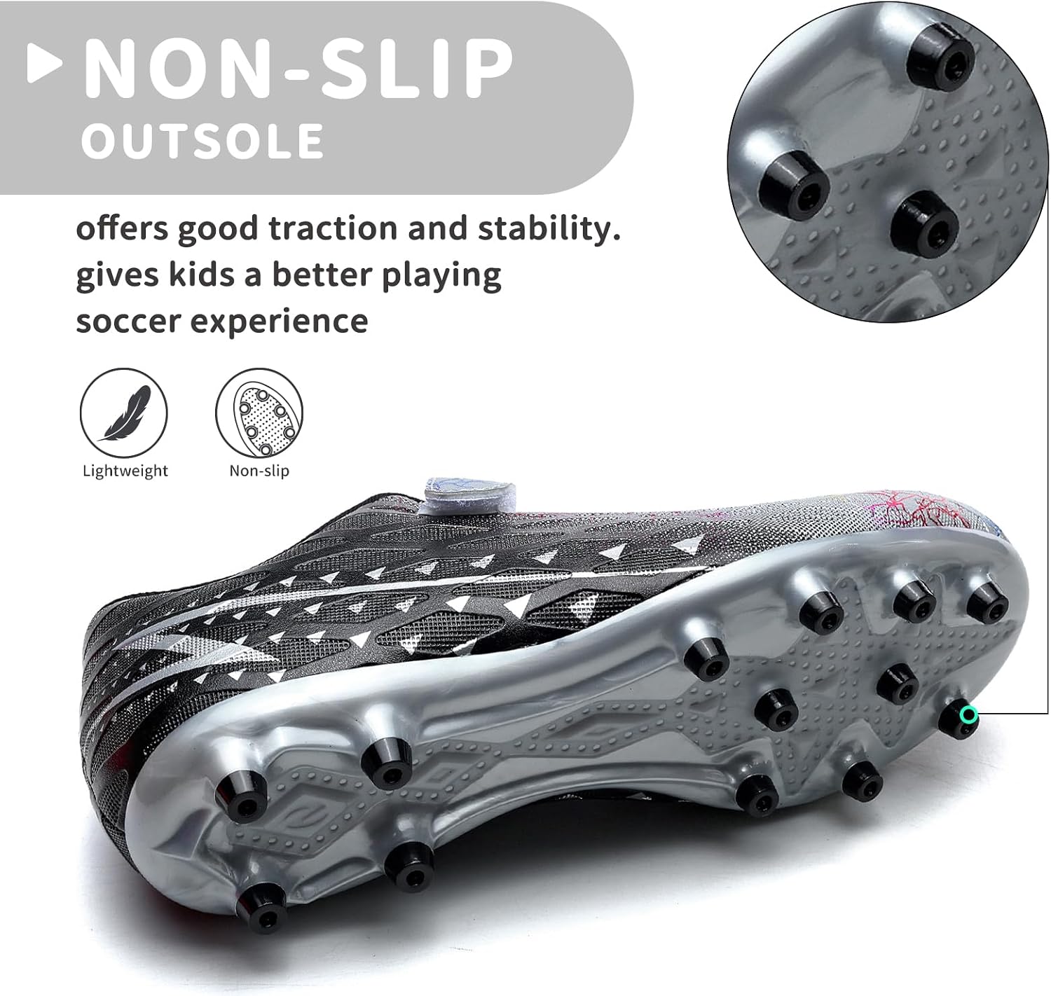Detalle de Boys Football Boots Shoes for Kids and Teens – FG/AG Soccer Boots
