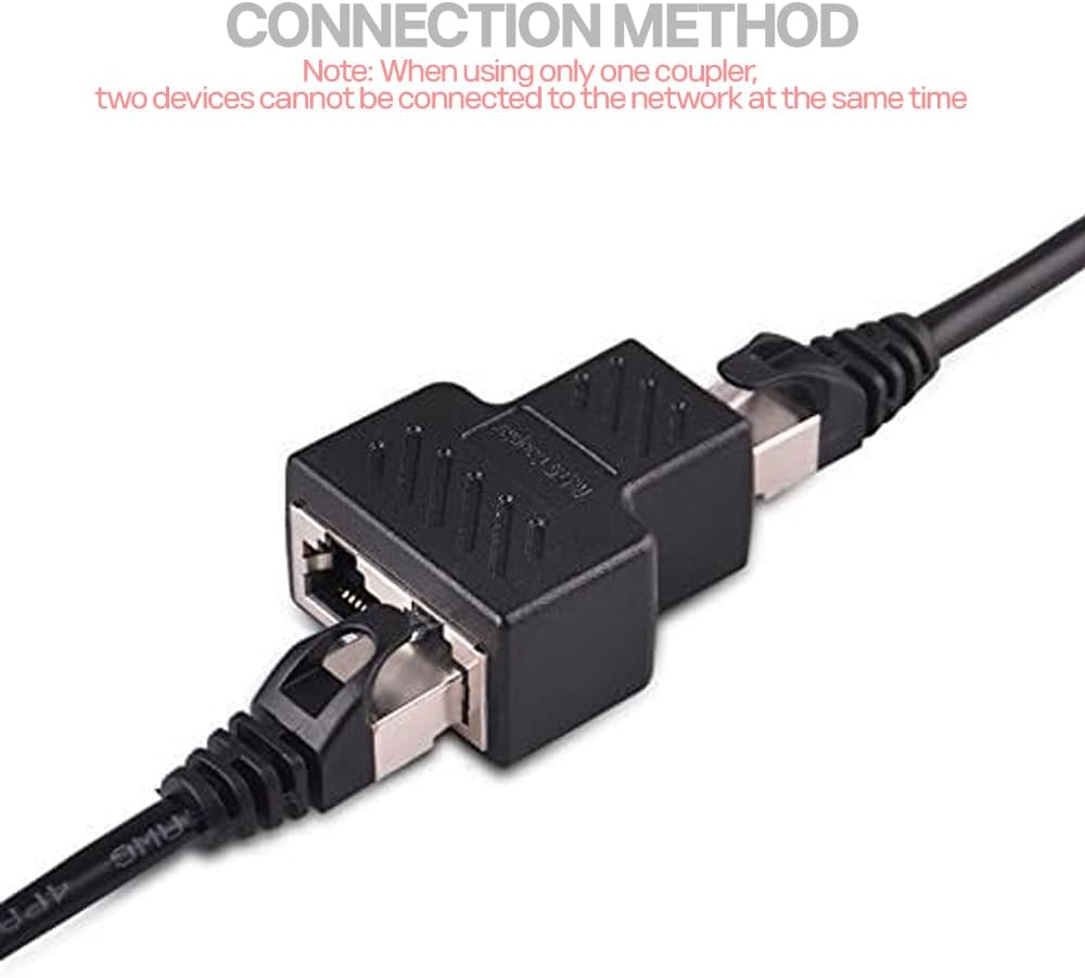 Detalle de MAOZHOU Ethernet Splitter Adapter 1 to 2 RJ45 Y Splitter for CAT 5/6 LAN