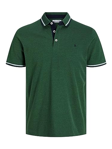 Detalle de Jack & Jones Jjepaulos Polo Ss Noos Polo para Hombre – Dark Grey Melange, talla L