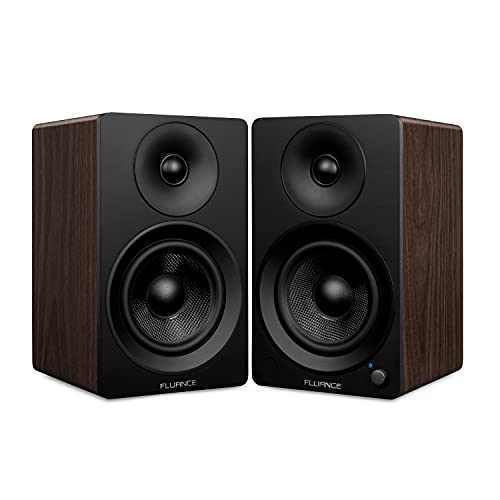 Detalle de Fluance Ai41 altavoces estéreo 2.0 de estantería con amplificador 90 W y Bluetooth 5 (Nogal natural)