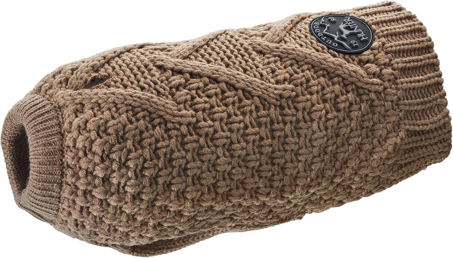 Detalle de HUNTER Hundepullover MALMÖ in Beige – Zopfstrick, elastisch & reflektierend